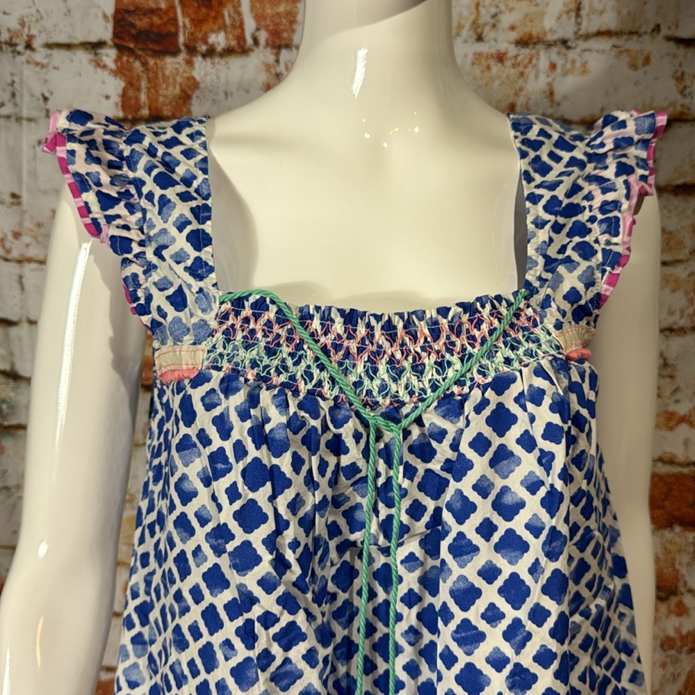 Matilda Jane Blue Wandering Waters Smocked Top View 4